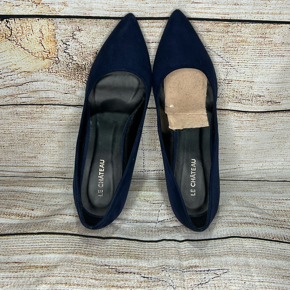 LE CHATEAU Womens Pumps NAVY Blue size 8 (38) Faux Suede - Picture 5 of 5